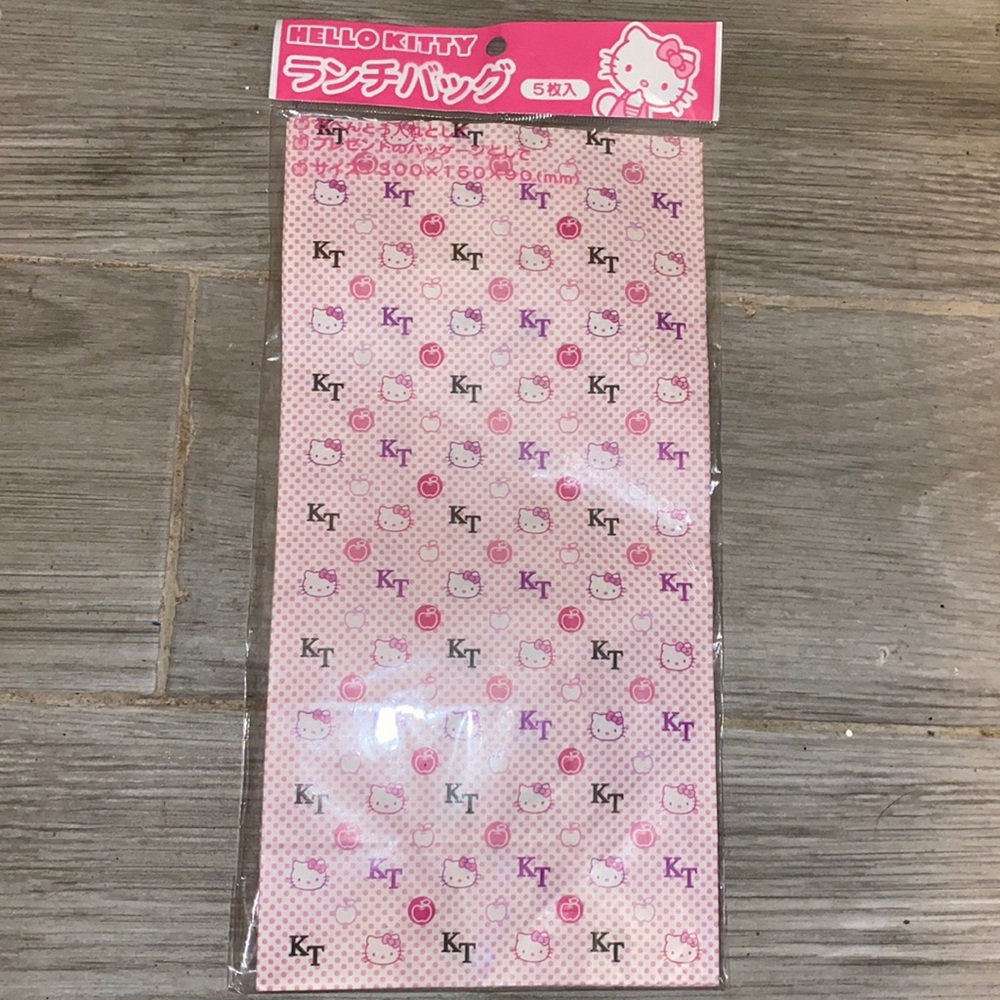 Hello Kitty paper bag from 2005. They are 11.8 x 6 inches by 3.5